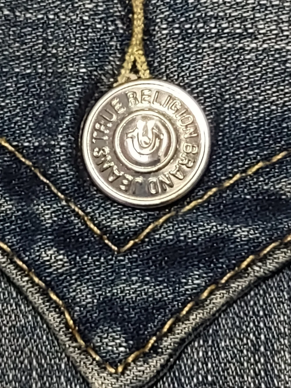 True Religion Men's Blue Denim Jeans with Back Pocket Flap 36x32